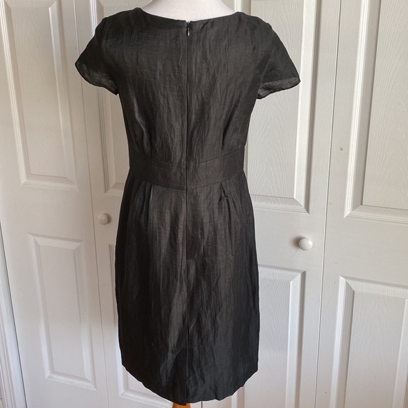 Banana Republic Black Linen Blend Shiny Sheath Dress Size 8 NWT - Picture 4 of 13
